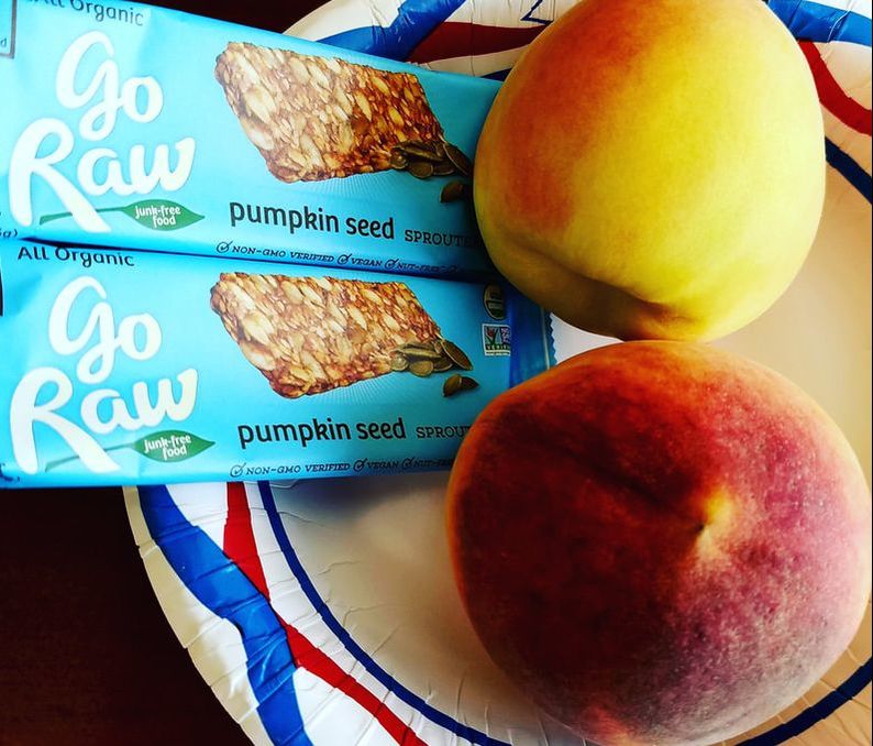 raw vegan bars and peaches