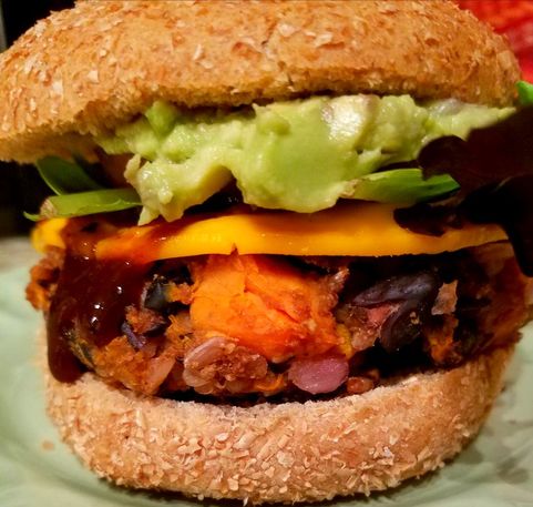 Barbecue veggie burger